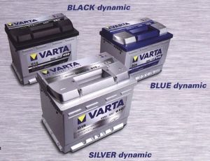 Startovací autobaterie Varta Black Dynamic, Blue Dynamic a Silver Dynamic